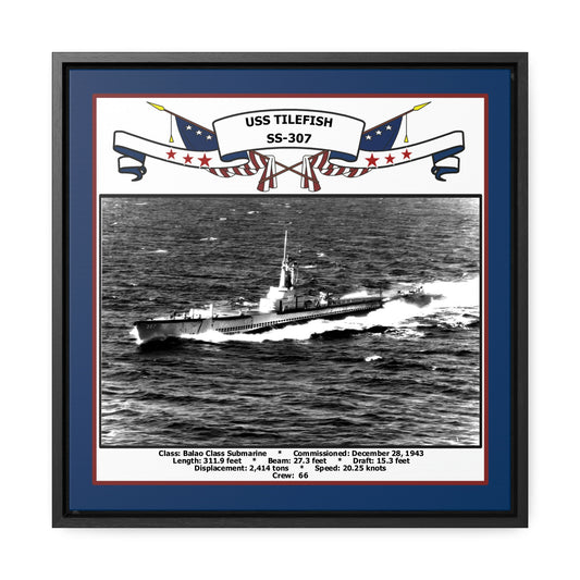 USS Tilefish SS-307 Navy Floating Frame Photo Front View