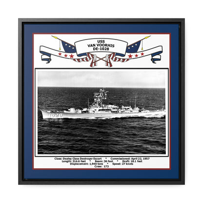 USS Van Voorhis DE-1028 Navy Floating Frame Photo Front View