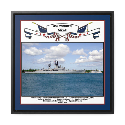 USS Worden CG-18 Navy Floating Frame Photo Front View