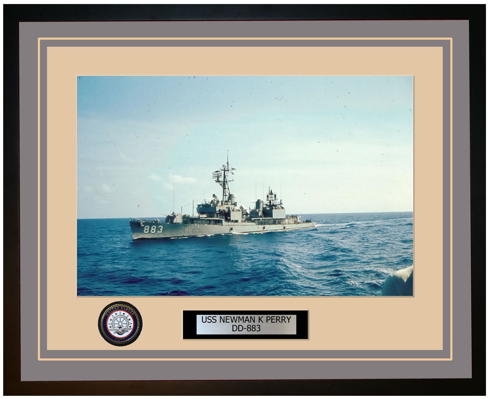 USS NEWMAN K PERRY DD-883 Framed Navy Ship Photo Grey