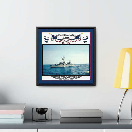 USS Newman K Perry DD-883 Navy Floating Frame Photo Desk View