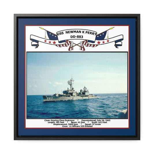 USS Newman K Perry DD-883 Navy Floating Frame Photo Front View