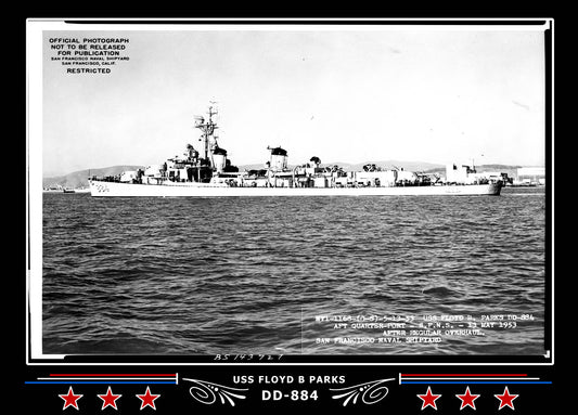 USS Floyd B Parks DD-884 Canvas Photo Print