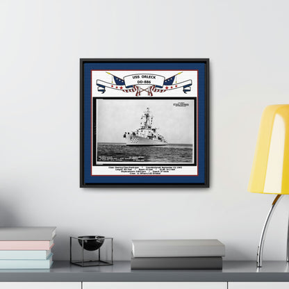 USS Orleck DD-886 Navy Floating Frame Photo Desk View