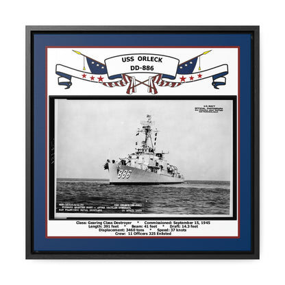 USS Orleck DD-886 Navy Floating Frame Photo Front View