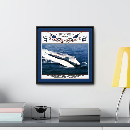 USS Tullibee SSN-597 Navy Floating Frame Photo Desk View