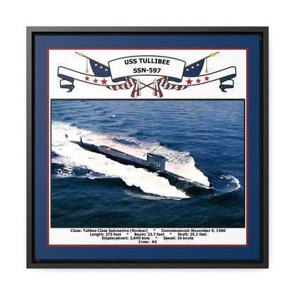 USS Tullibee SSN-597 Navy Floating Frame Photo Front View