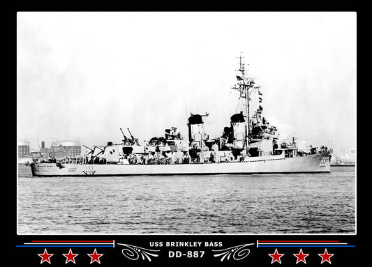 USS Brinkley Bass DD-887 Canvas Photo Print