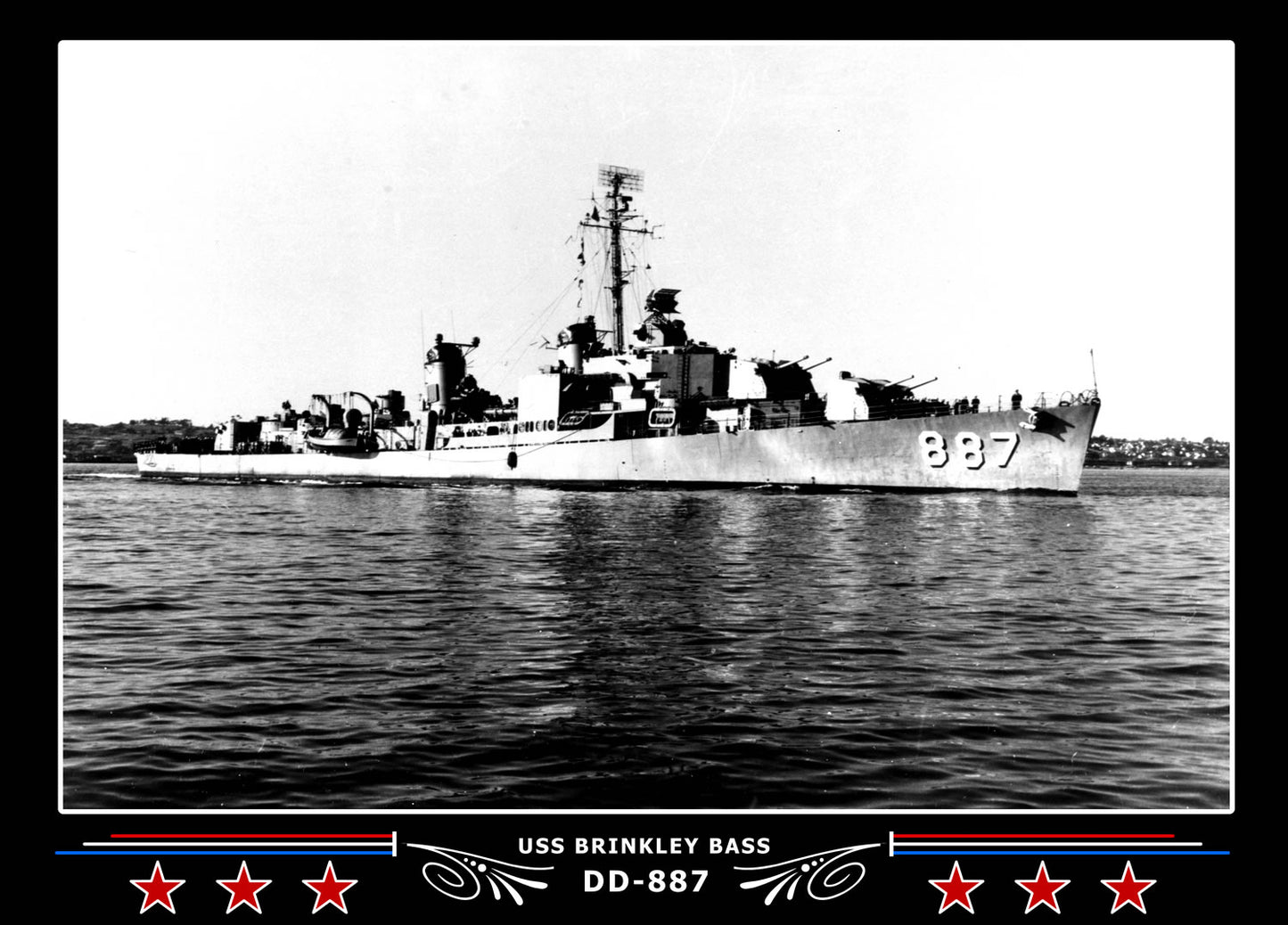 USS Brinkley Bass DD-887 Canvas Photo Print
