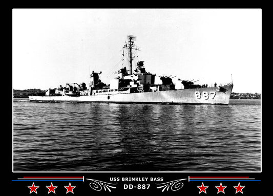 USS Brinkley Bass DD-887 Canvas Photo Print