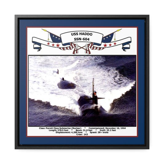 USS Haddo SSN-604 Navy Floating Frame Photo Front View