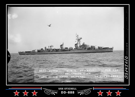 USS Stickell DD-888 Canvas Photo Print