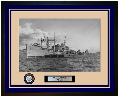 USS EURYALE AS-22 Framed Navy Ship Photo Blue