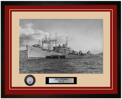 USS EURYALE AS-22 Framed Navy Ship Photo Burgundy