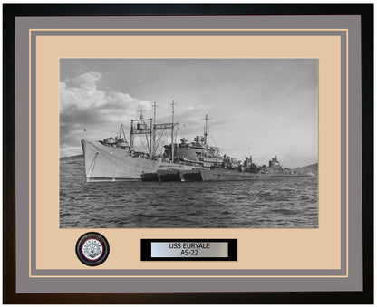 USS EURYALE AS-22 Framed Navy Ship Photo Grey