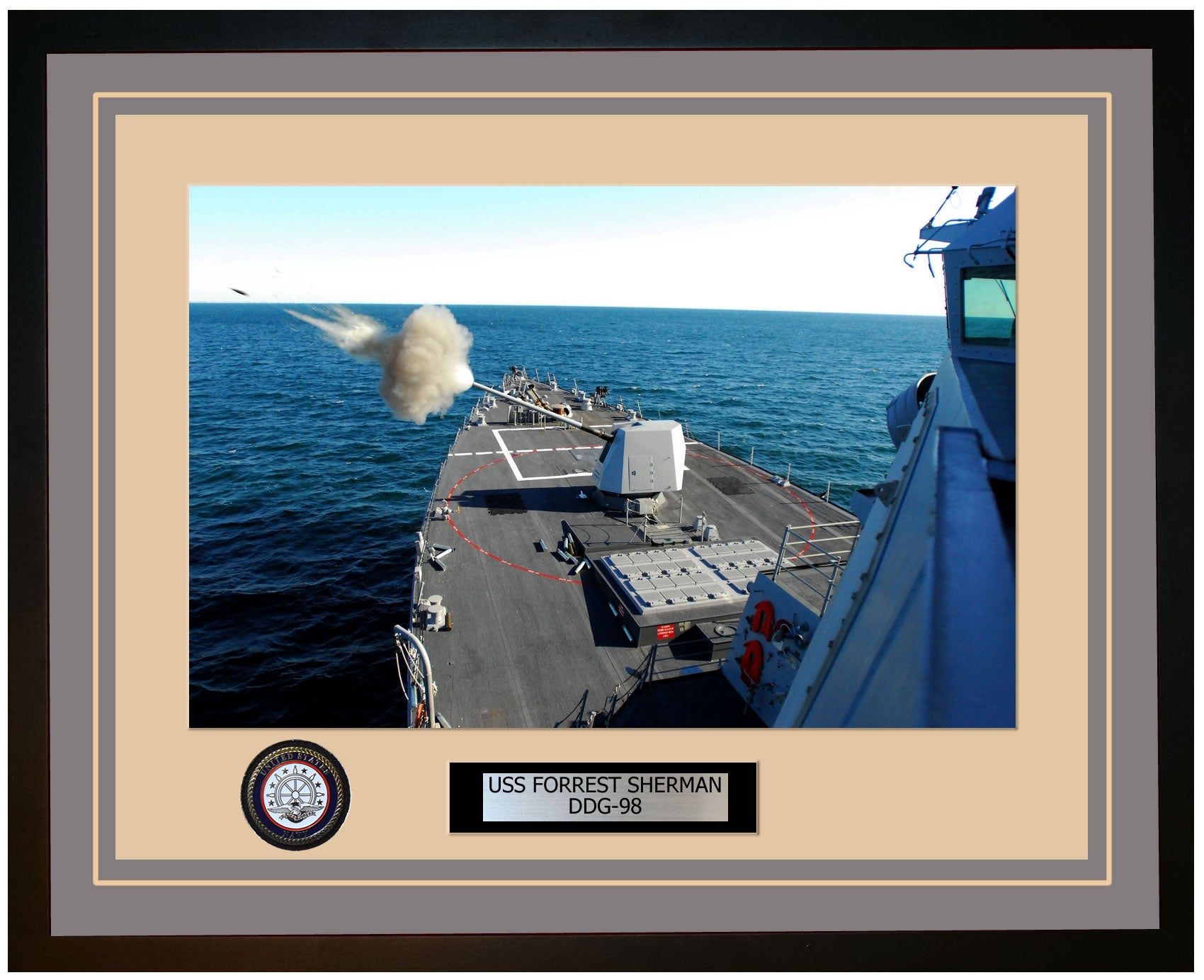 USS FORREST SHERMAN DDG-98 Framed Navy Ship Photo Grey