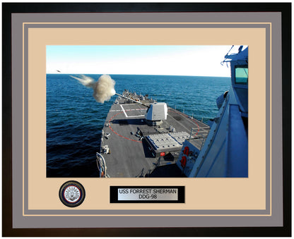 USS FORREST SHERMAN DDG-98 Framed Navy Ship Photo Grey