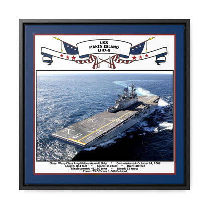USS Makin Island LHD-8 Navy Floating Frame Photo Front View
