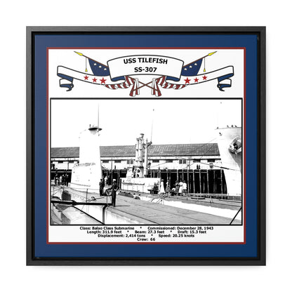 USS Tilefish SS-307 Navy Floating Frame Photo Front View