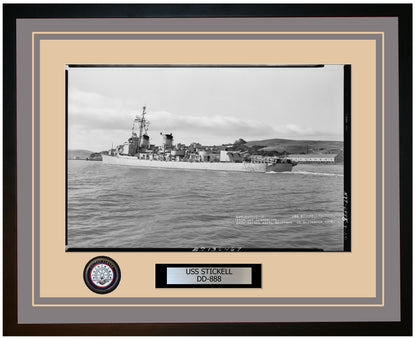 USS STICKELL DD-888 Framed Navy Ship Photo Grey