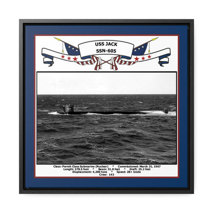 USS Jack SSN-605 Navy Floating Frame Photo Front View
