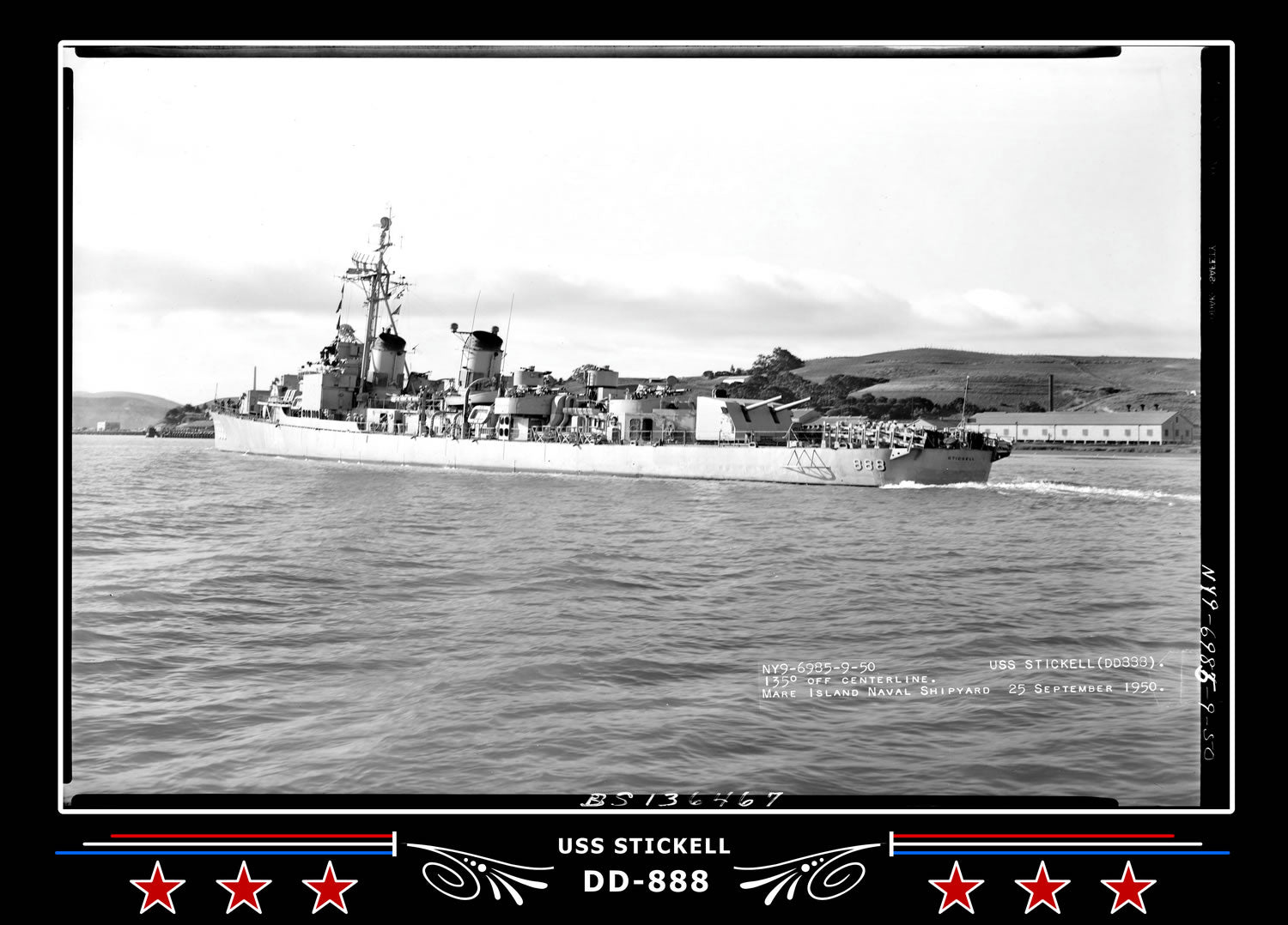 USS Stickell DD-888 Canvas Photo Print