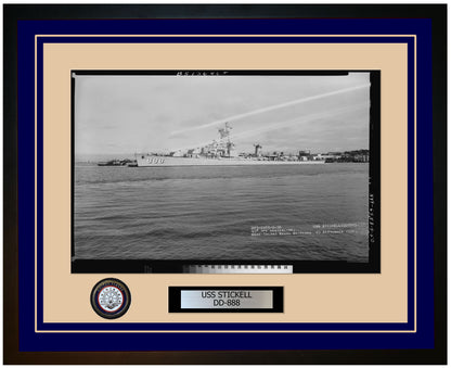 USS STICKELL DD-888 Framed Navy Ship Photo Blue
