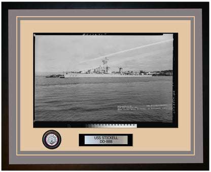 USS STICKELL DD-888 Framed Navy Ship Photo Grey