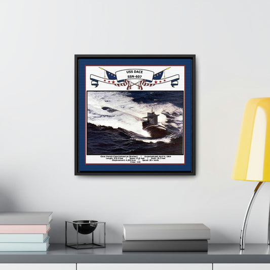 USS Dace SSN-607 Navy Floating Frame Photo Desk View