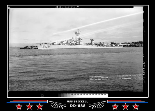 USS Stickell DD-888 Canvas Photo Print