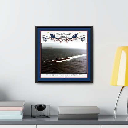 USS Guardfish SSN-612 Navy Floating Frame Photo Desk View