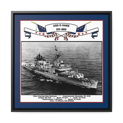 USS O'Hare DD-889 Navy Floating Frame Photo Front View
