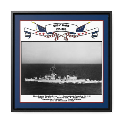 USS O'Hare DD-889 Navy Floating Frame Photo Front View