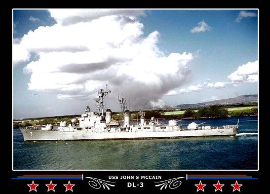 USS John S Mccain DL-3 Canvas Photo Print
