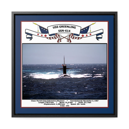 USS Greenling SSN-614 Navy Floating Frame Photo Front View