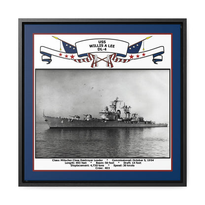 USS Willis A Lee DL-4 Navy Floating Frame Photo Front View