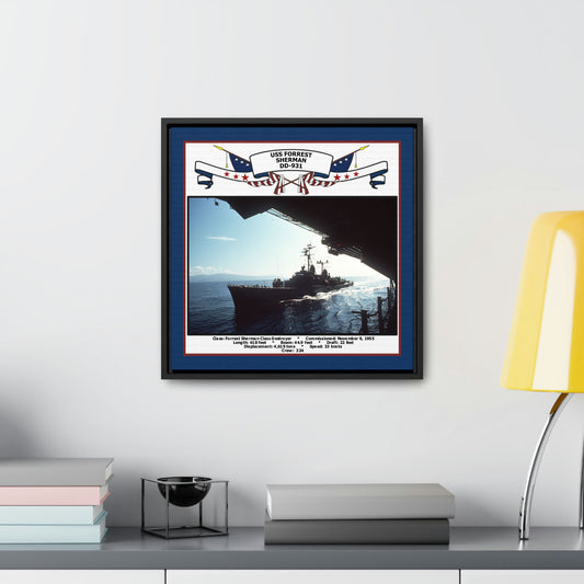 USS Forrest Sherman DD-931 Navy Floating Frame Photo Desk View