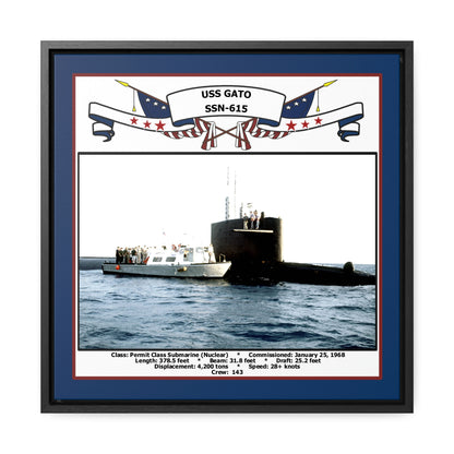 USS Gato SSN-615 Navy Floating Frame Photo Front View