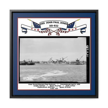 USS John Paul Jones DD-932 Navy Floating Frame Photo Front View
