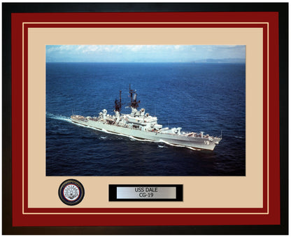 USS DALE CG-19 Framed Navy Ship Photo Burgundy