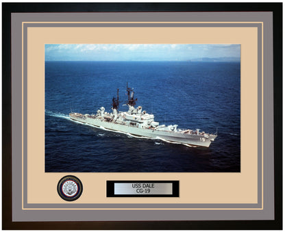 USS DALE CG-19 Framed Navy Ship Photo Grey