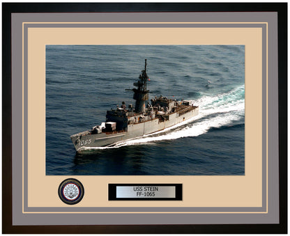 USS STEIN FF-1065 Framed Navy Ship Photo Grey