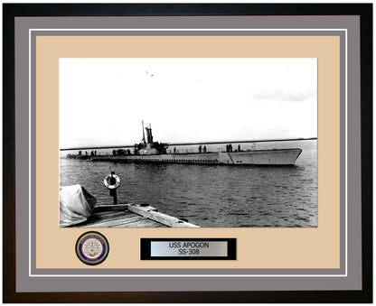 USS Apogon SS-308 Framed Navy Ship Photo Grey