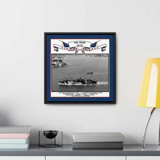 USS Aegir AS-23 Navy Floating Frame Photo Desk View