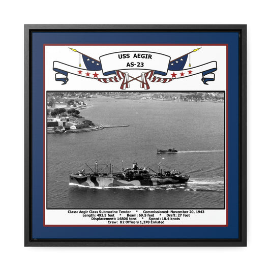USS Aegir AS-23 Navy Floating Frame Photo Front View