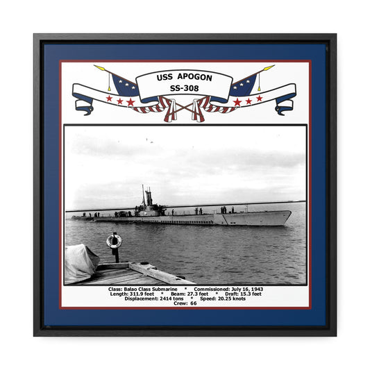USS Apogon SS-308 Navy Floating Frame Photo Front View