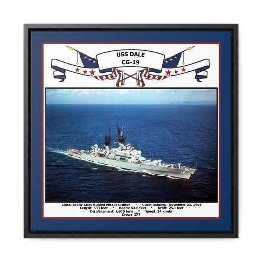 USS Dale CG-19 Navy Floating Frame Photo Front View