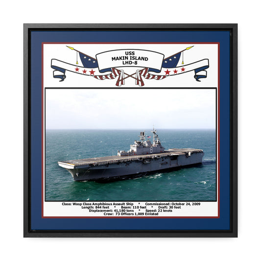 USS Makin Island LHD-8 Navy Floating Frame Photo Front View