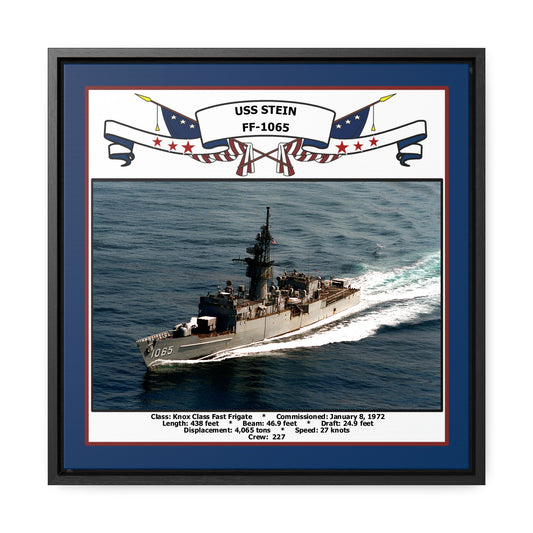 USS Stein FF-1065 Navy Floating Frame Photo Front View