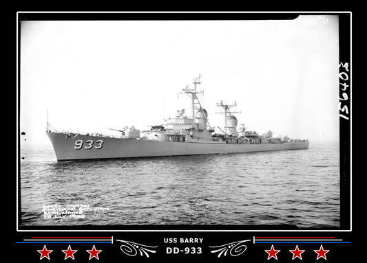 USS Barry DD-933 Canvas Photo Print